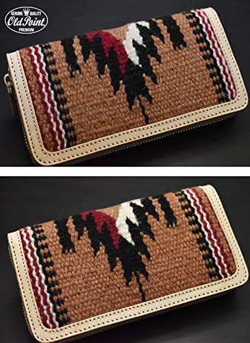 【美品】オールドポイント　チマヨ柄ラウンドファスナーロングウォレット　オルテガ Amazon.co.jp: オールドポイント 長財布 メンズ≪El Paso エルパソ社製